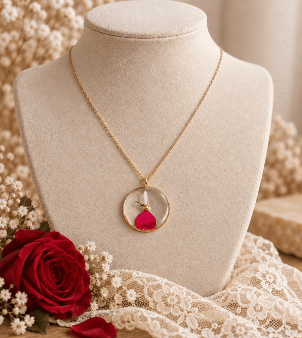 Collier Bigoudène Rose Rouge